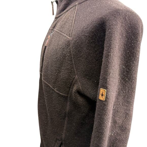 Smartwool Fleece Jacket Size S Brown Wool Blend Full Zip Outdoor Athletic Wear - Picture 4 of 7